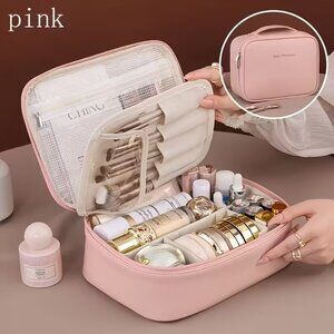 Pink Large Capacity Multi-Compartment Travel Toiletry Cosmetic Bag BRAND-NEW